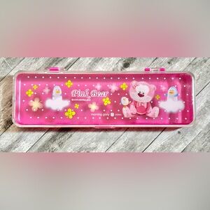 🌺SOLD🌺 Vintage Morning Glory pencil case Pink Bear